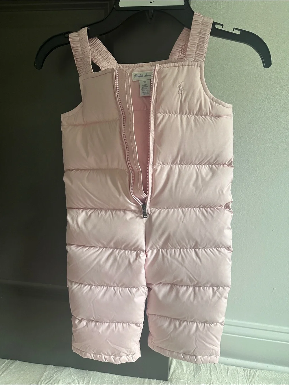 Ralph Lauren Light Pink Quilted Baby Snowsuit Set